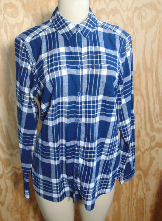 blue striped button up