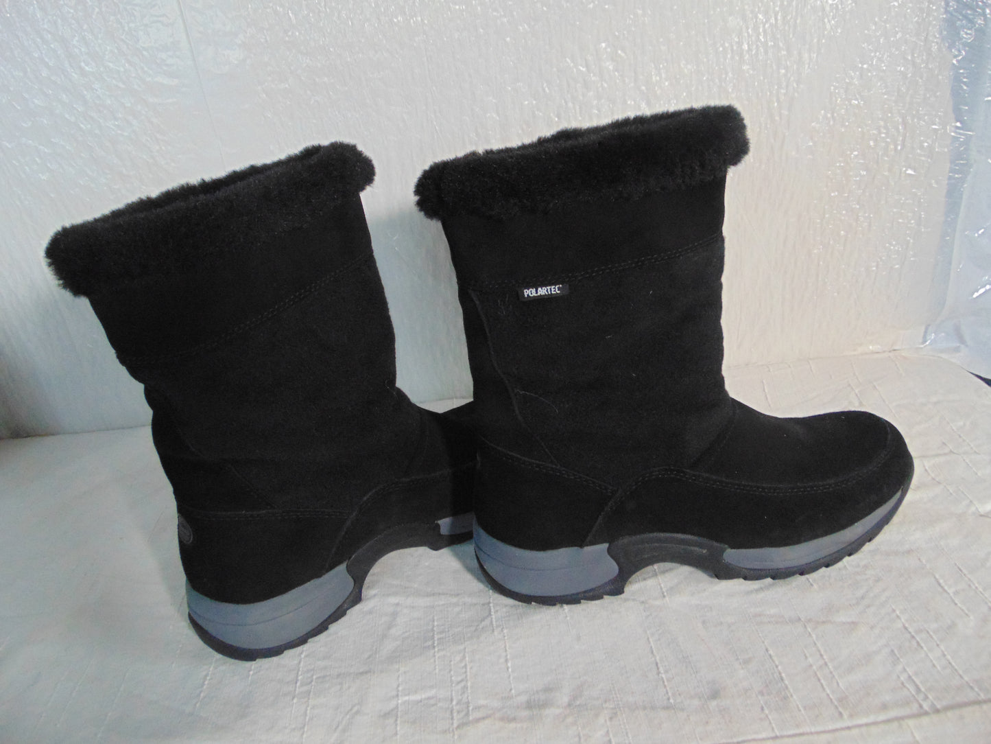 Sporto Womens Short Black Boots Faux Fur Lined Size 8M