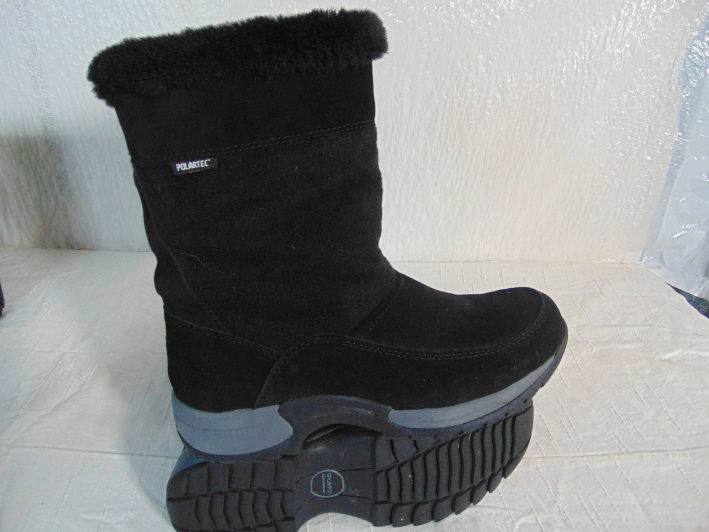 Sporto Womens Short Black Boots Faux Fur Lined Size 8M