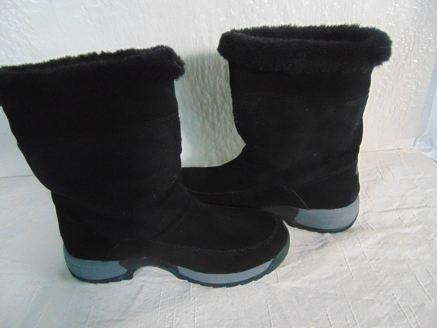 Sporto Womens Short Black Boots Faux Fur Lined Size 8M