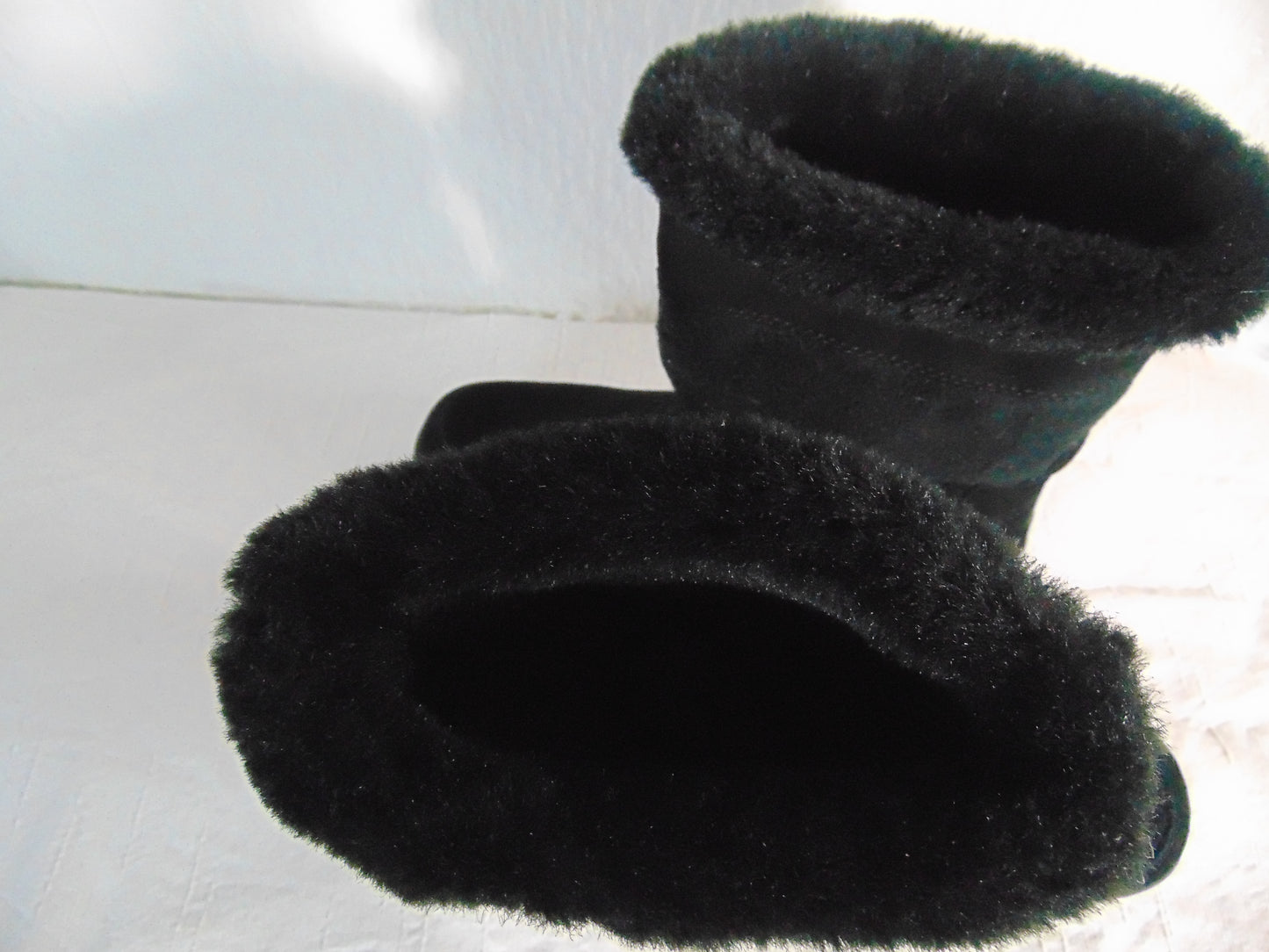 Sporto Womens Short Black Boots Faux Fur Lined Size 8M