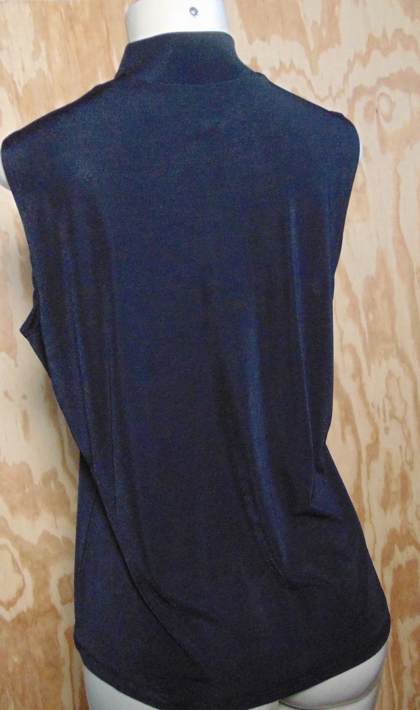 Impressions Black Mock Neck Sleeveless Tank Size Womens Large