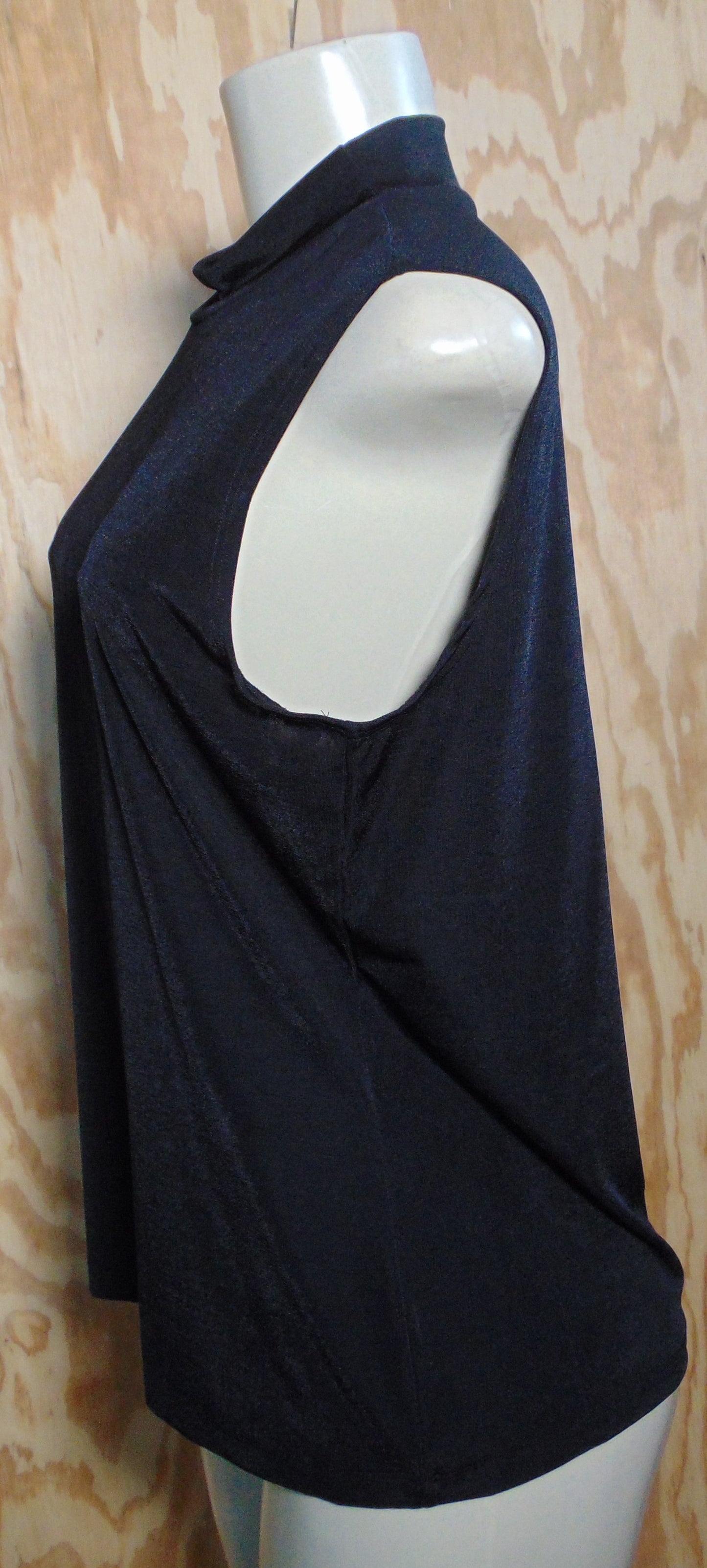 Impressions Black Mock Neck Sleeveless Tank Size Womens Large