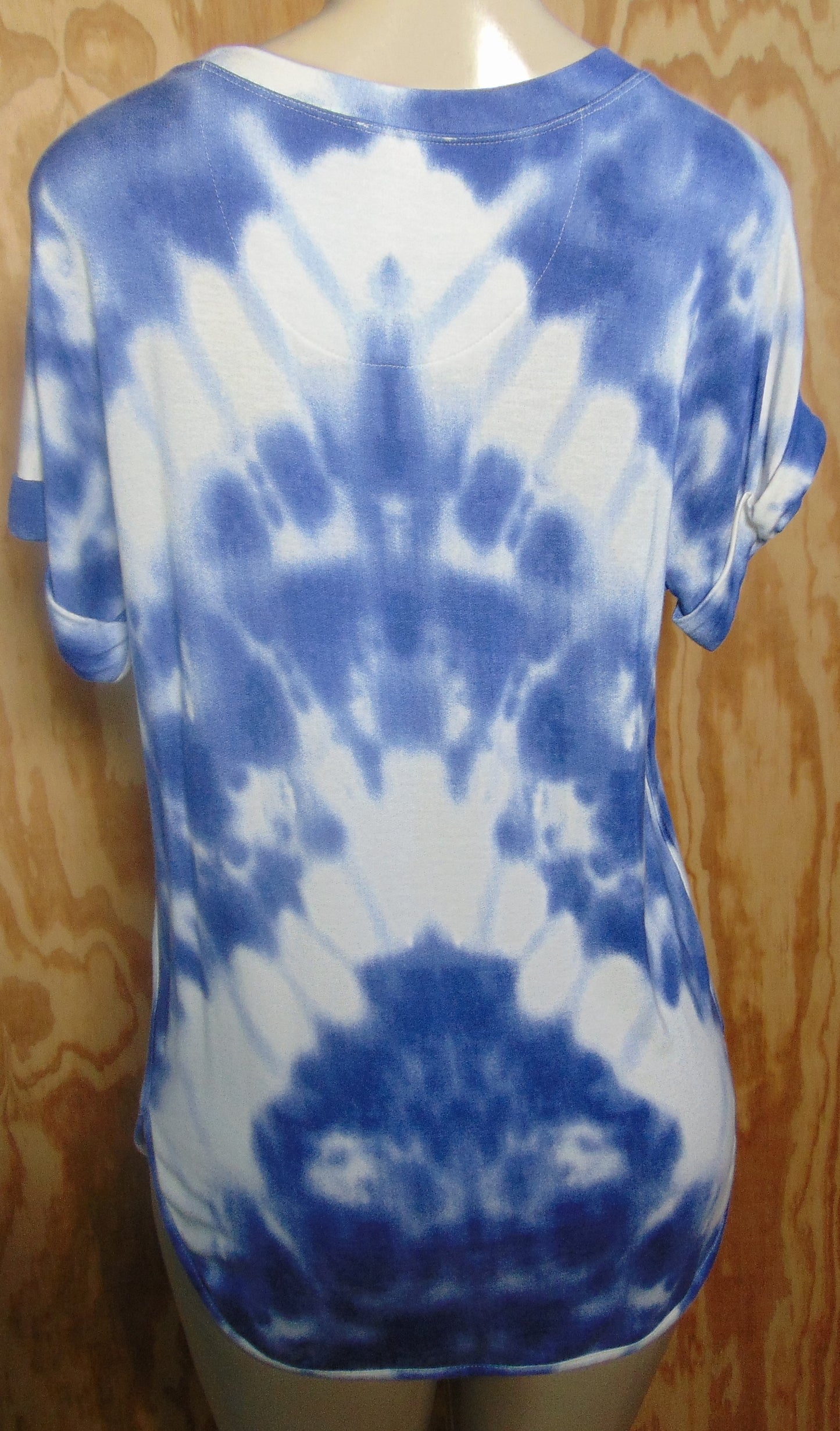 Blue Tie Dye Tank Womens Small Short Sleeves