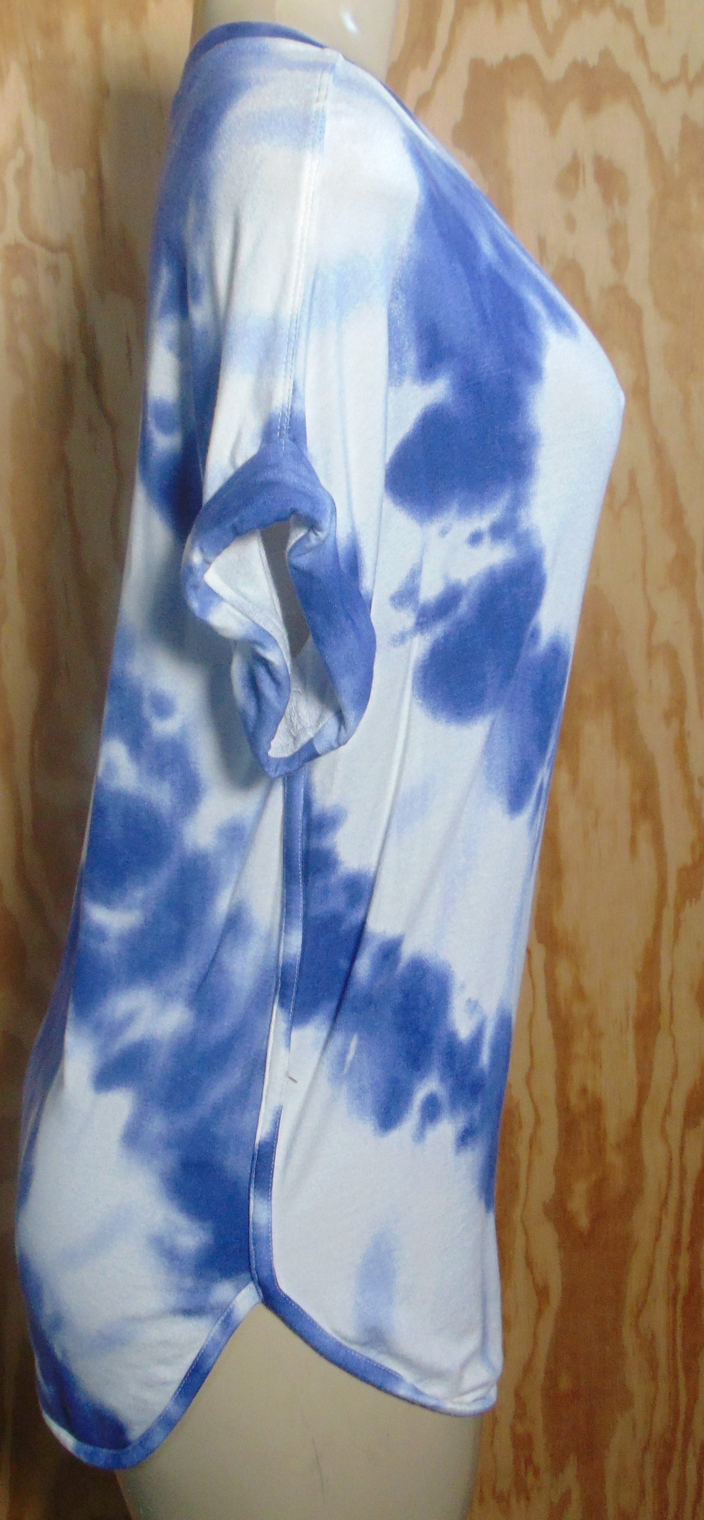 Blue Tie Dye Tank Womens Small Short Sleeves