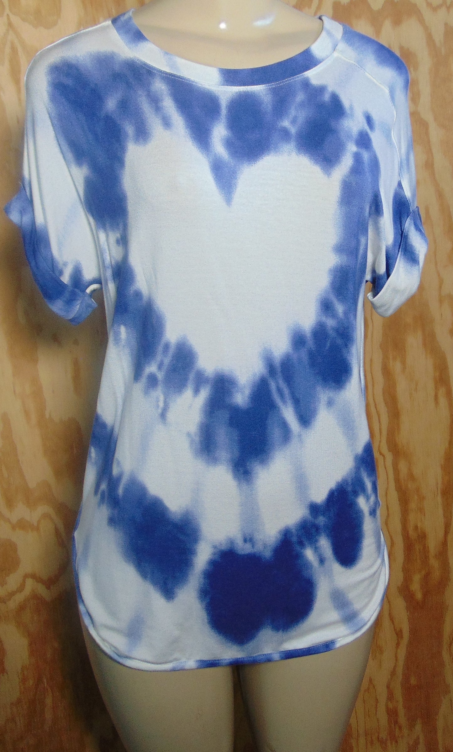 Blue Tie Dye Tank Womens Small Short Sleeves