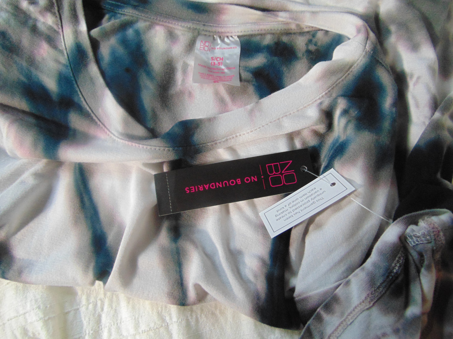 No Boundaries Womens Tie Dye Cropped Top Small Multicolor