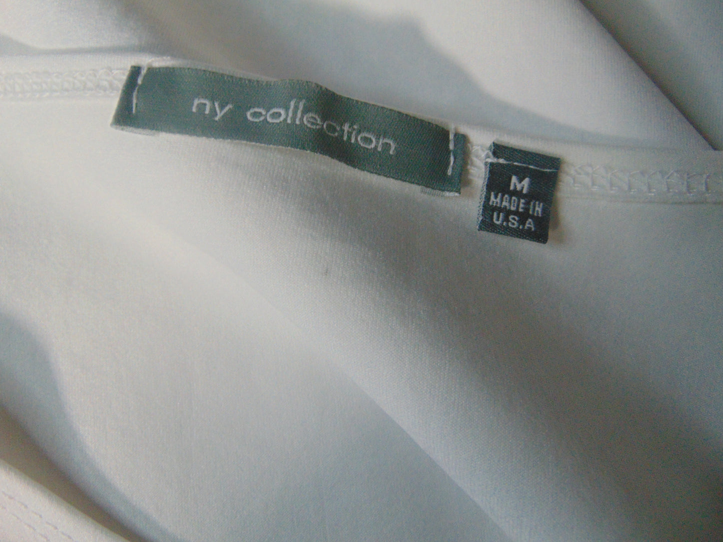 NY Collection Womens White Tank Medium