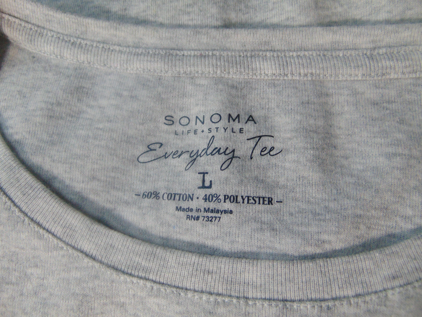 Sonoma Womens Gray T-Shirt Tank Large