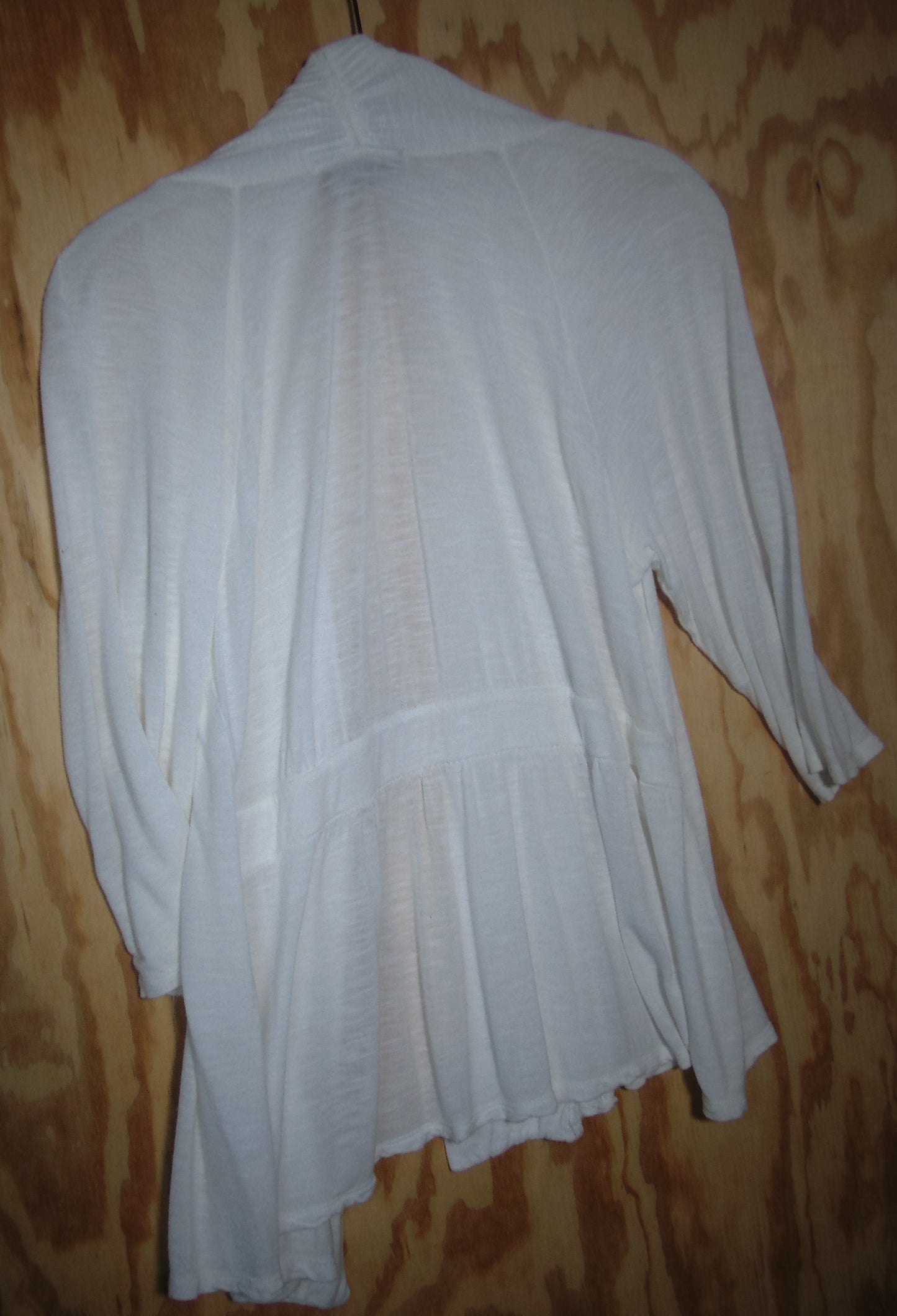 AGB Womens White Open Front Cardigan Large