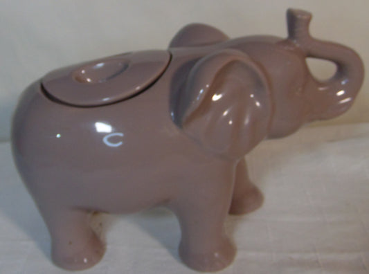 Opal House Elephant Cookie Jar Container Gray Glossy Stoneware