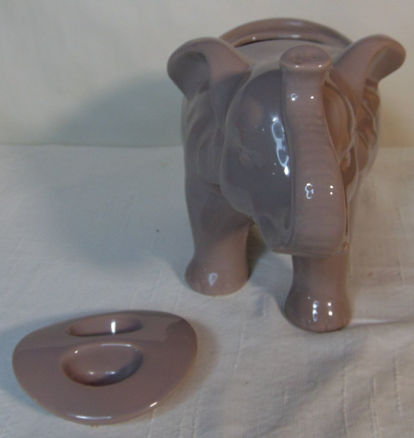 Opal House Elephant Cookie Jar Container Gray Glossy Stoneware