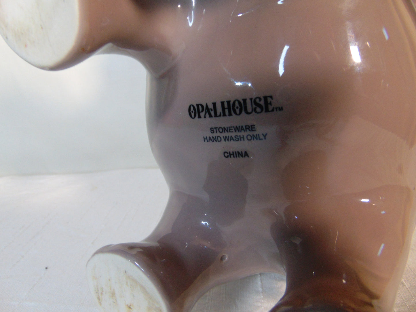 Opal House Elephant Cookie Jar Container Gray Glossy Stoneware