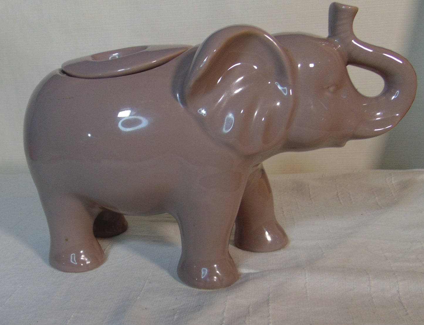 Opal House Elephant Cookie Jar Container Gray Glossy Stoneware