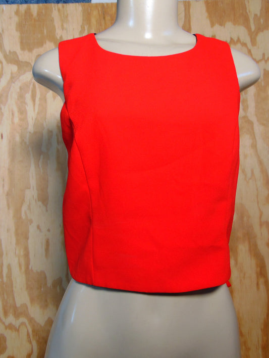 Sugar +Lips Crop Tank Red Black Bow Back Sleeveless Small  Top