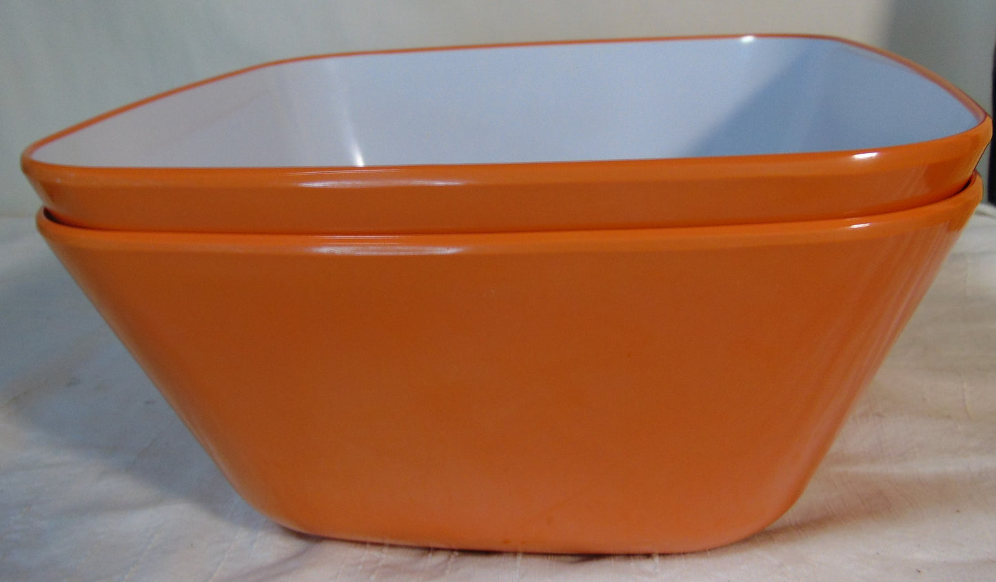 Home Melamine Large Serving Orange Bowl Set Of 2