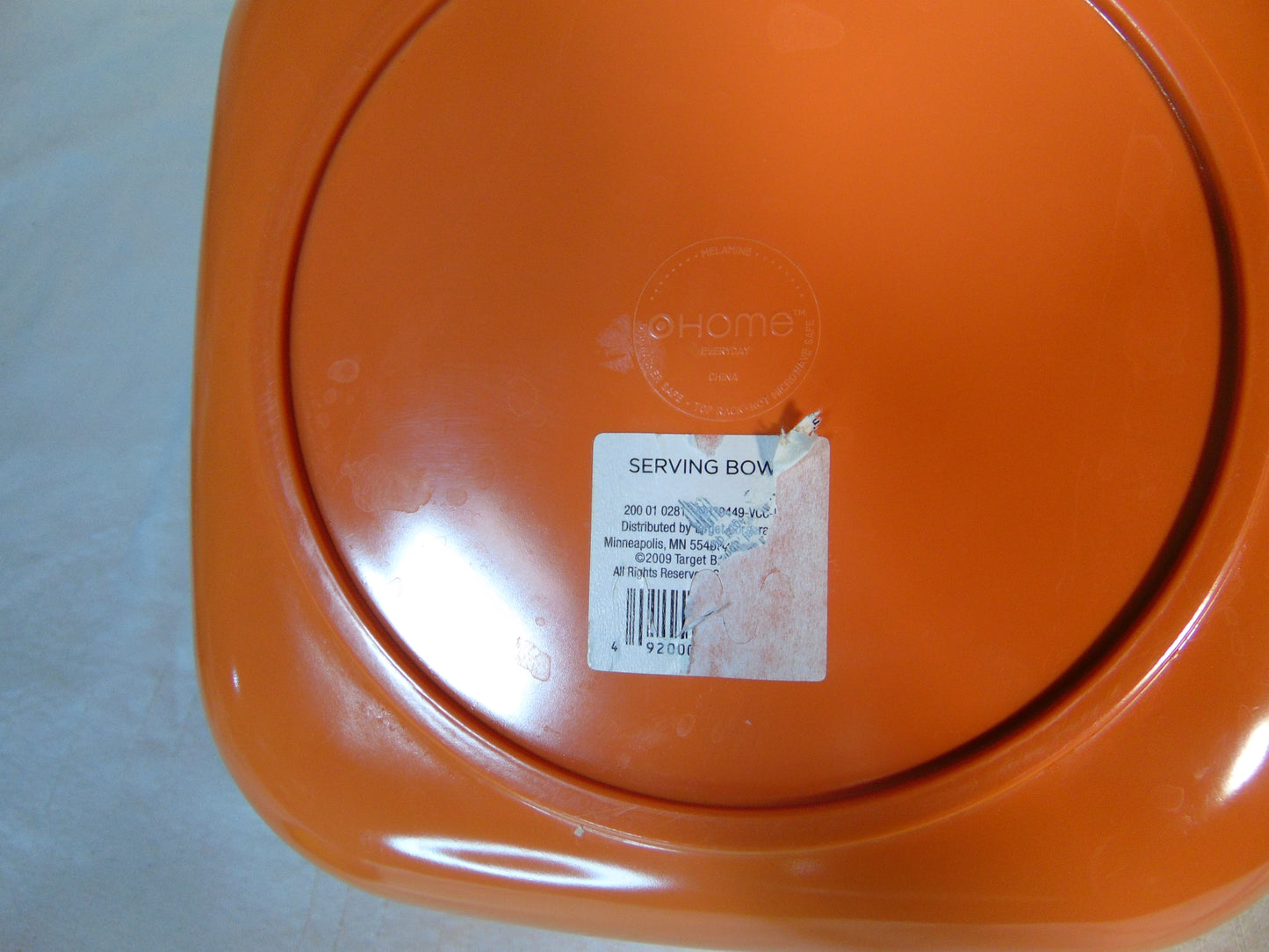 Home Melamine Large Serving Orange Bowl Set Of 2