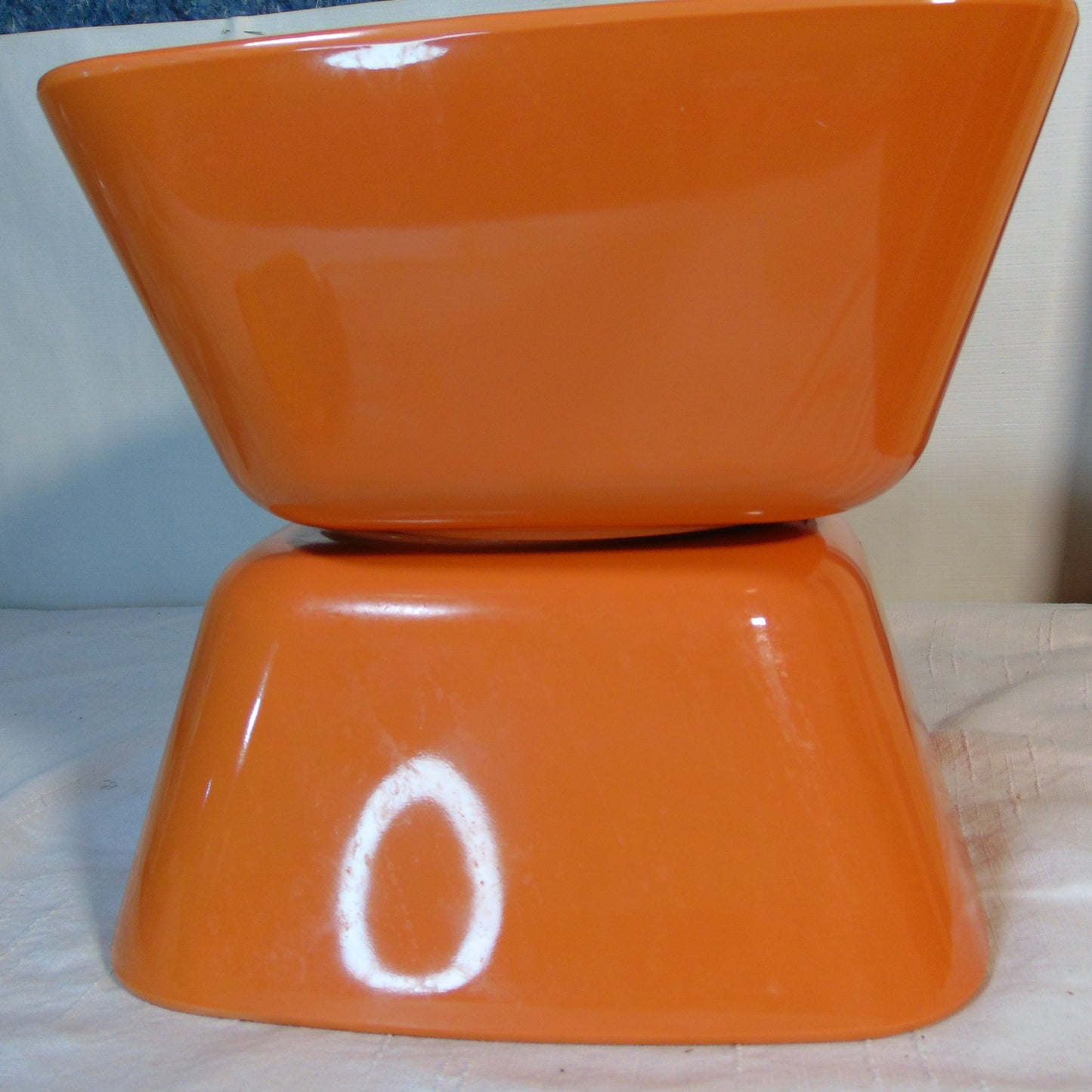 Home Melamine Large Serving Orange Bowl Set Of 2