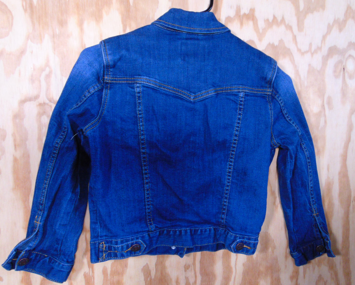 Forever 21 Blue Denim Cropped Bikers Jacket Button Up  Size Small