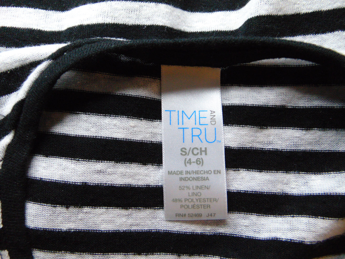 Time And Tru Stripe Long Tunic Sleeveless Small