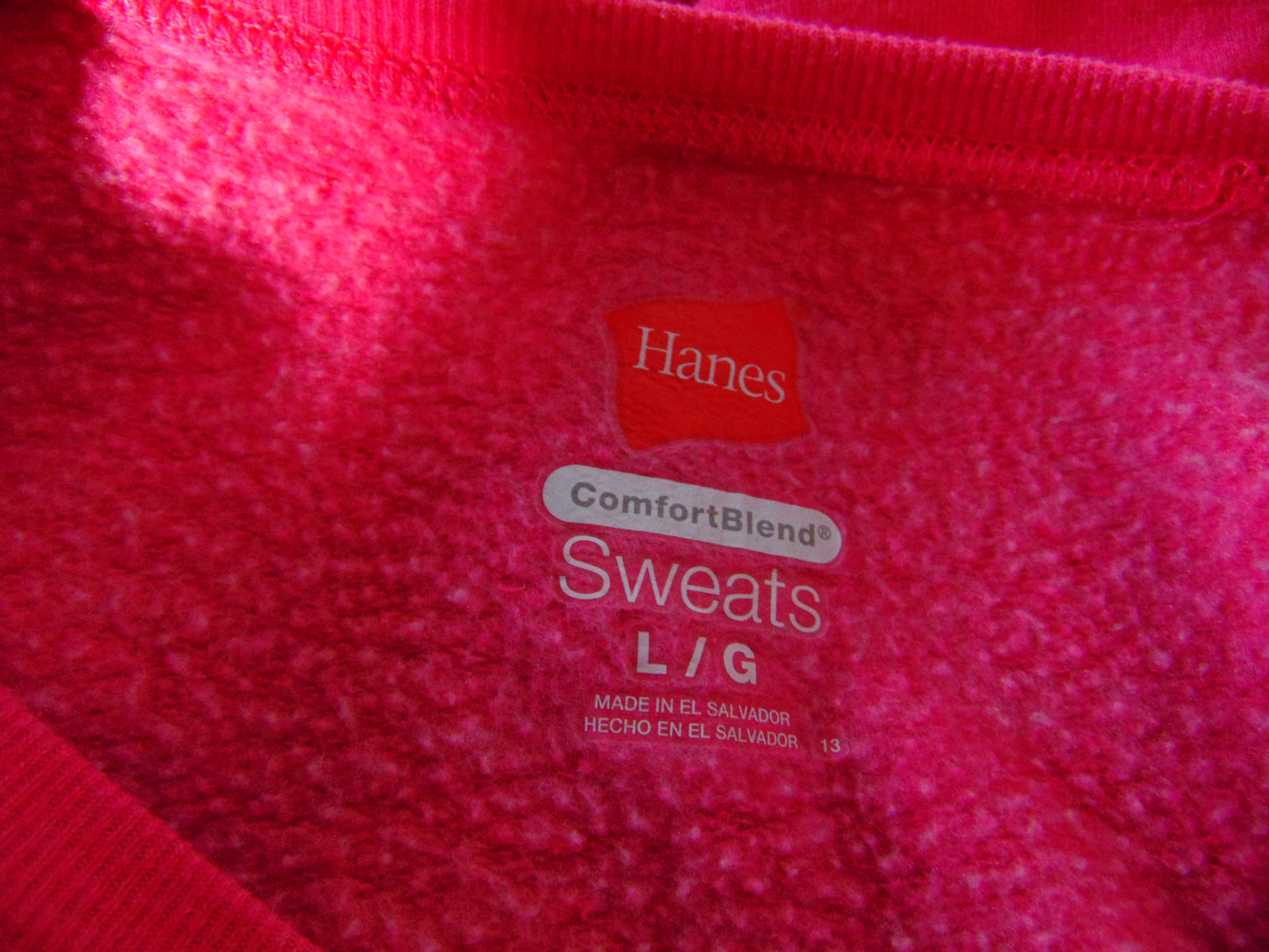 Large Pink Sweatshirt Athletic Casual Top Large