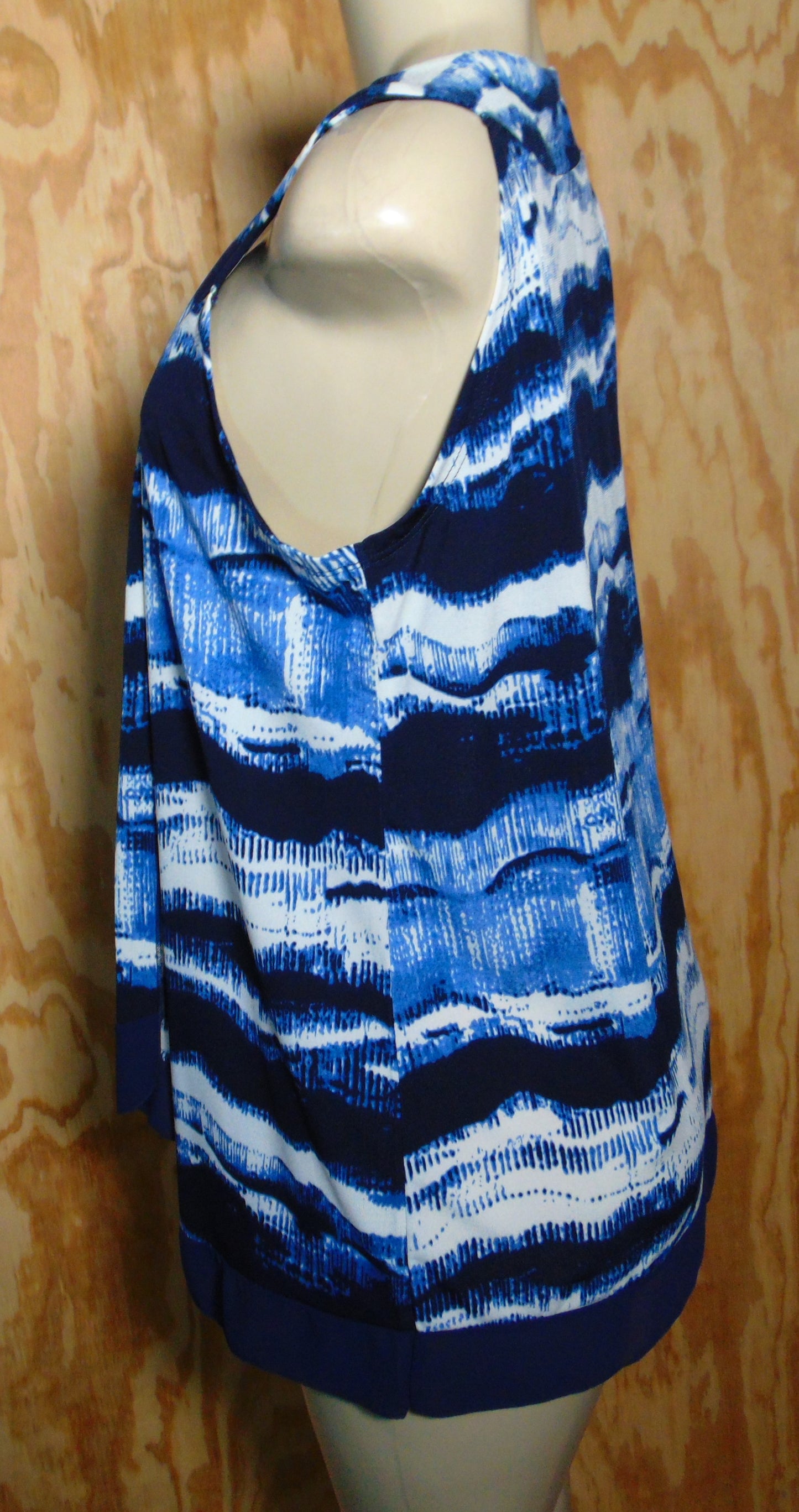 Shannon Lord Tie Dye Sleeveless Blue Long Tunic Medium