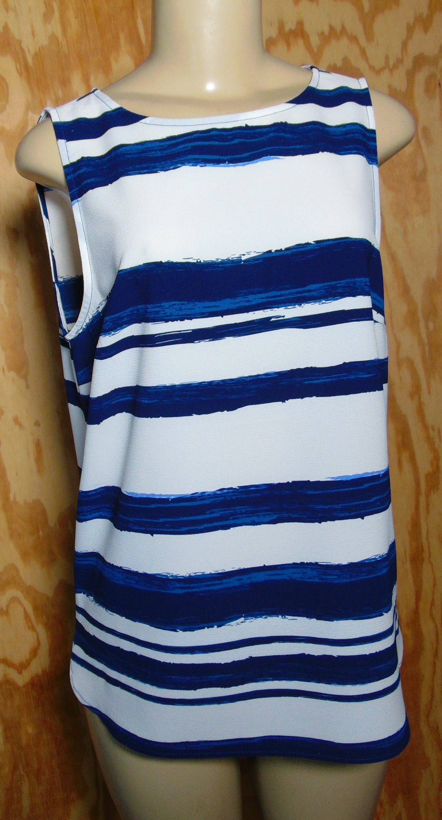 Stripe Sleeveless Tunic Blouse Medium