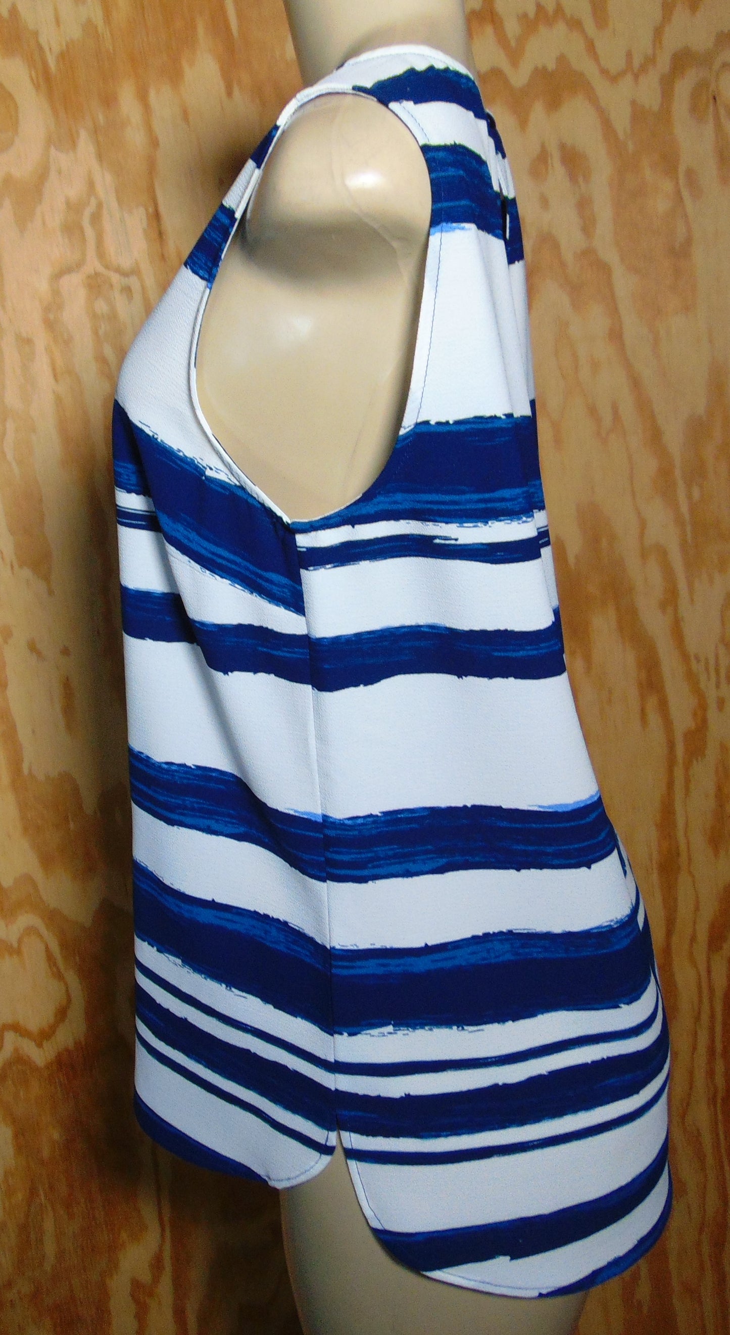 Stripe Sleeveless Tunic Blouse Medium