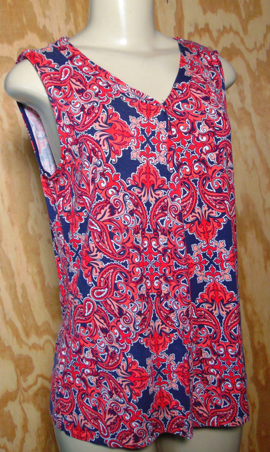 Croft  Barrow Graphic Print Sleeveless Tunic Tank PM