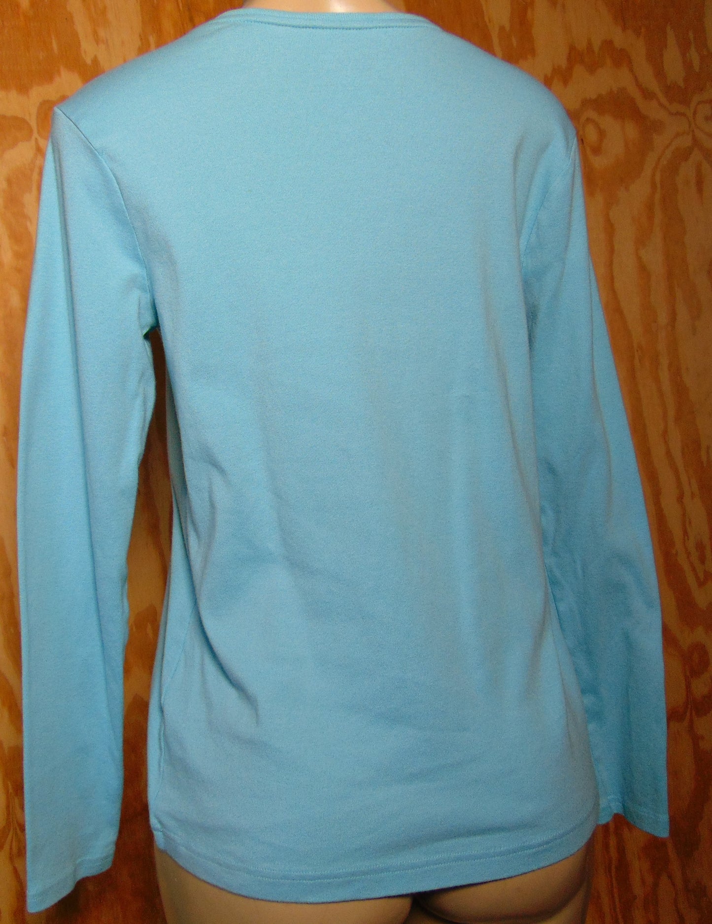 Croft & Barrow Blue Long Sleeve Tee Medium