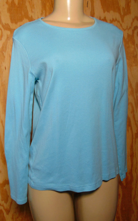 Croft & Barrow Blue Long Sleeve Tee Medium