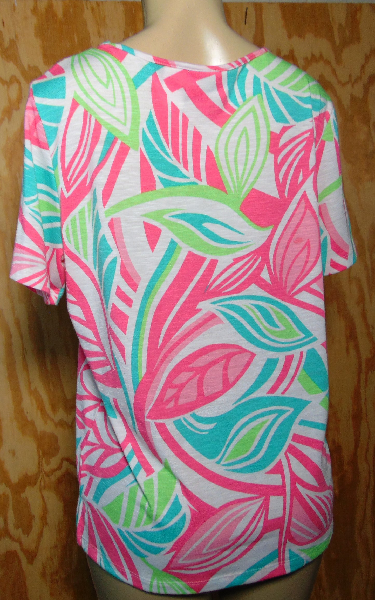 Alfred Dunner Floral Short Sleeves Tank Small