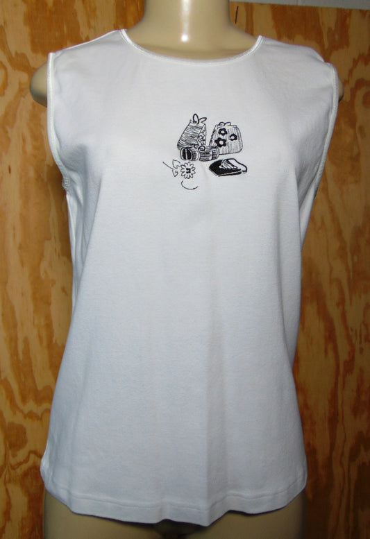 Christopher Banks White Graphic Tank Sleeveless