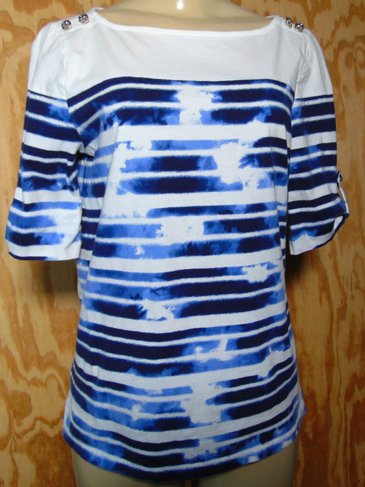 Karen Scott Blue White Tank