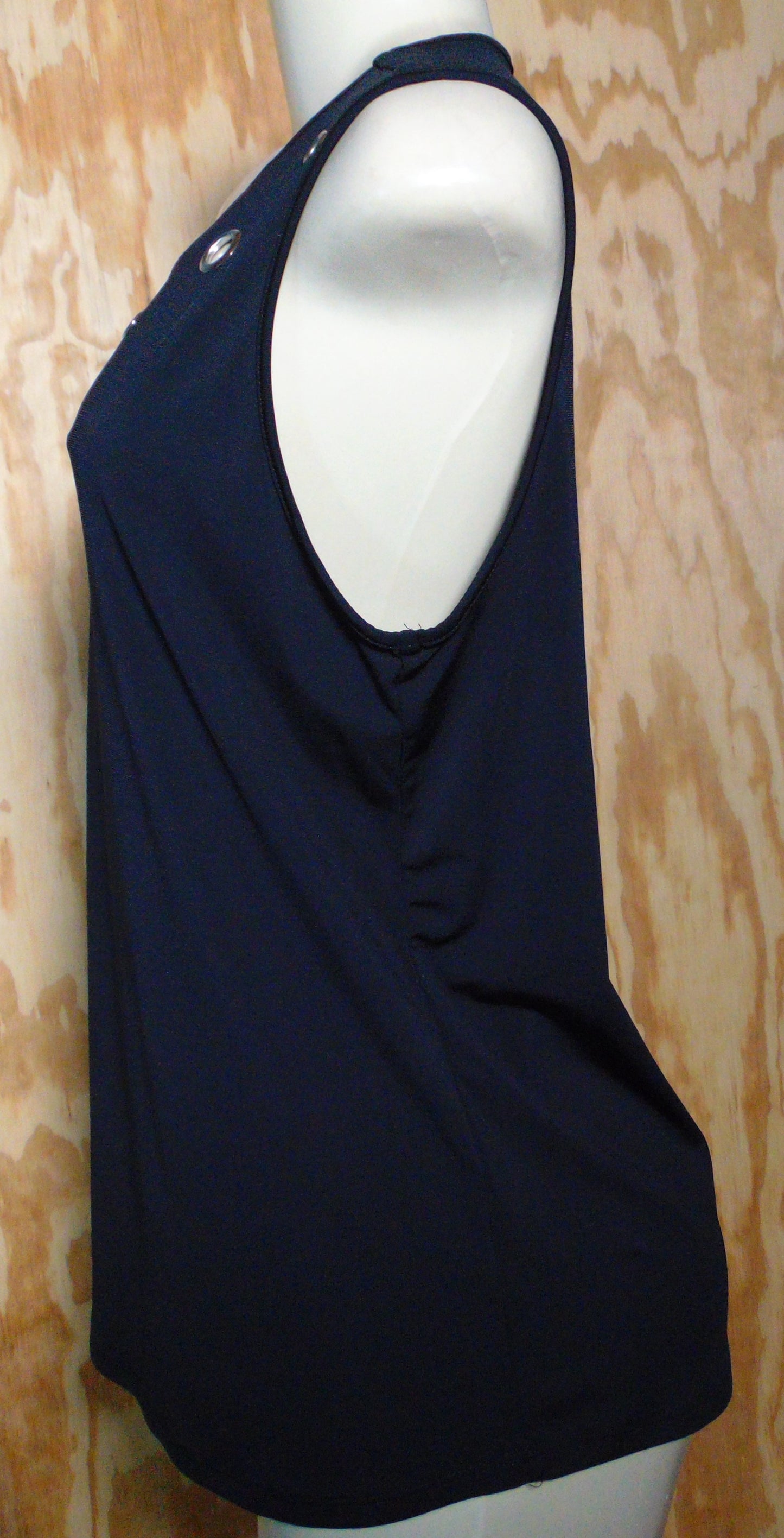 Black Jewel Neck Sleeveless Tank