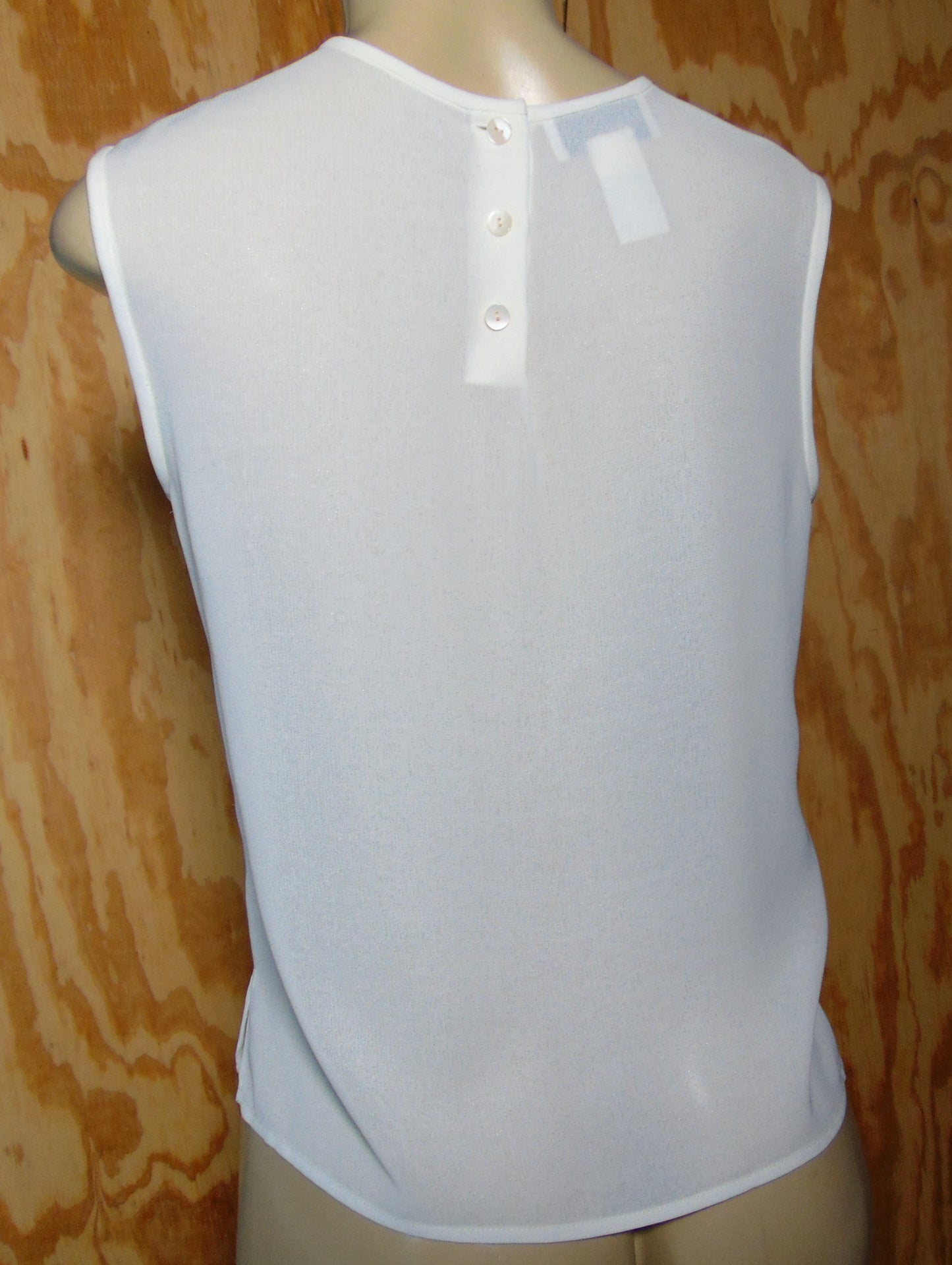 Rena Rowan Sheer Ivory Sleeveless Tank