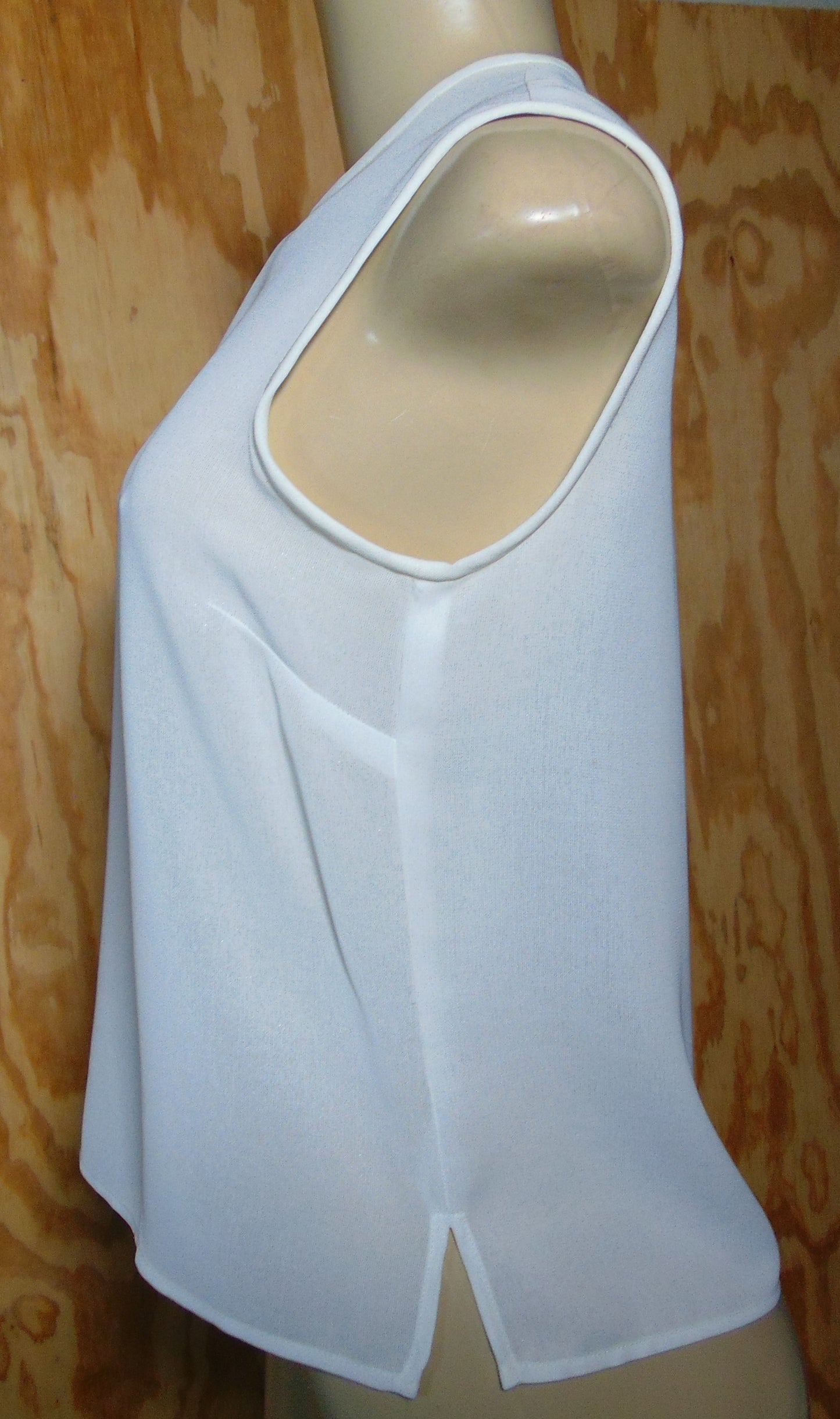 Rena Rowan Sheer Ivory Sleeveless Tank