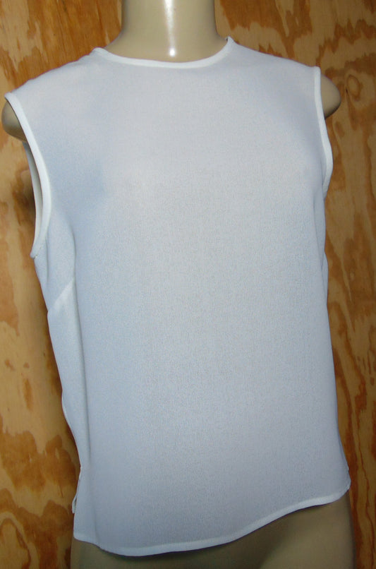 Rena Rowan Sheer Ivory Sleeveless Tank