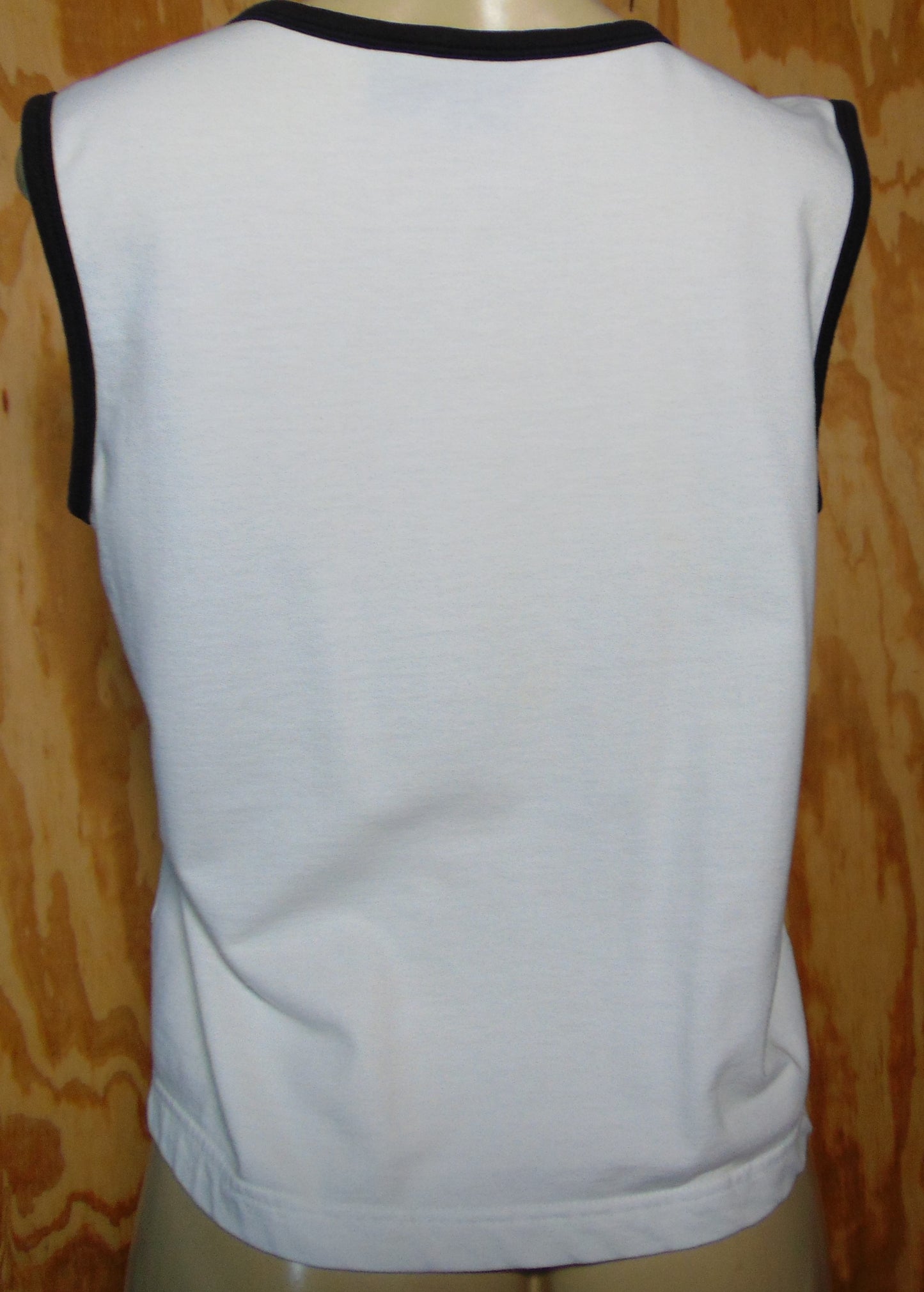 Erika Black White Trim Tank Sleeveless Large