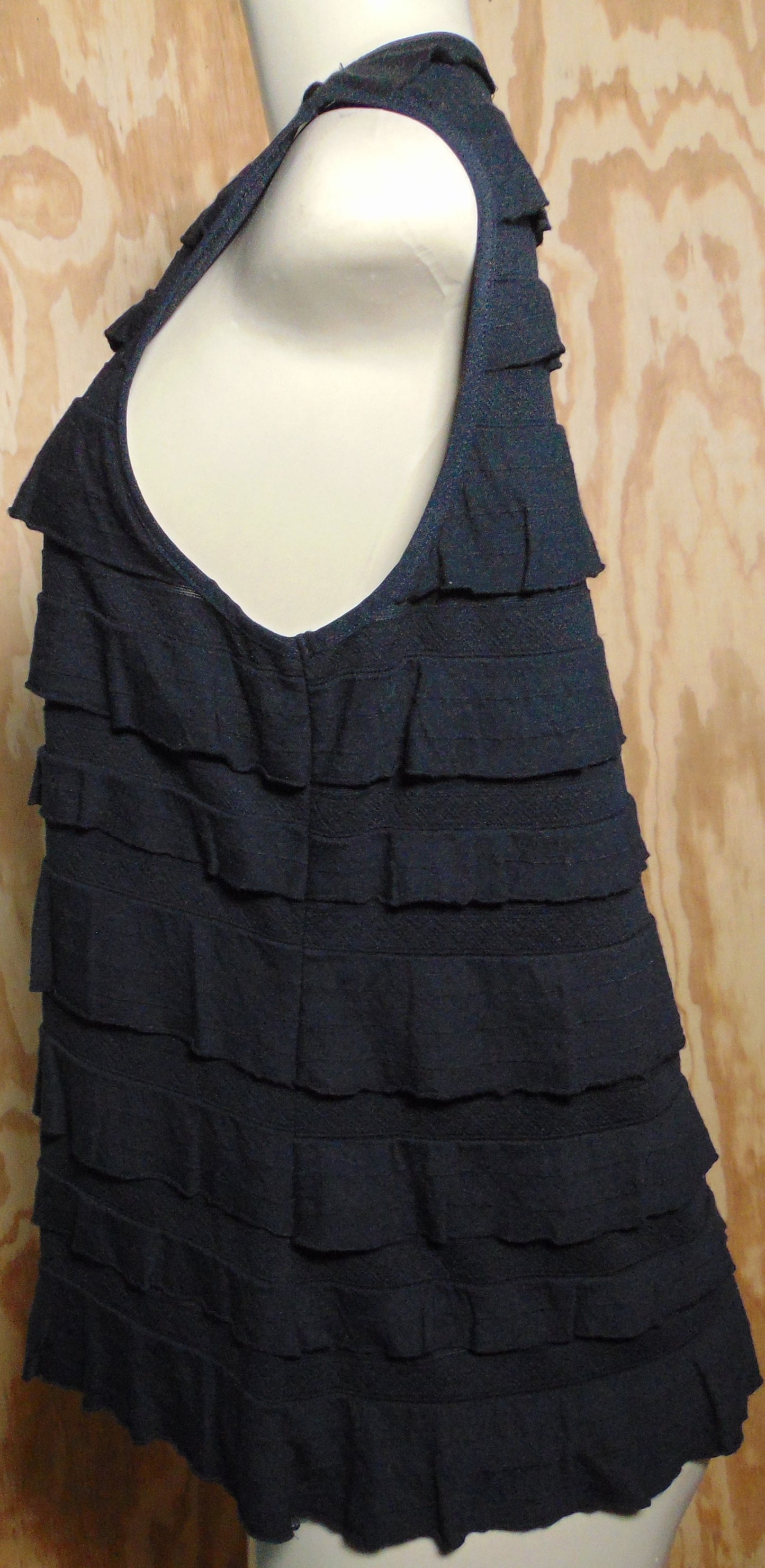 Laura Ashley Petite Black Tiered Sleeveless Tank PL