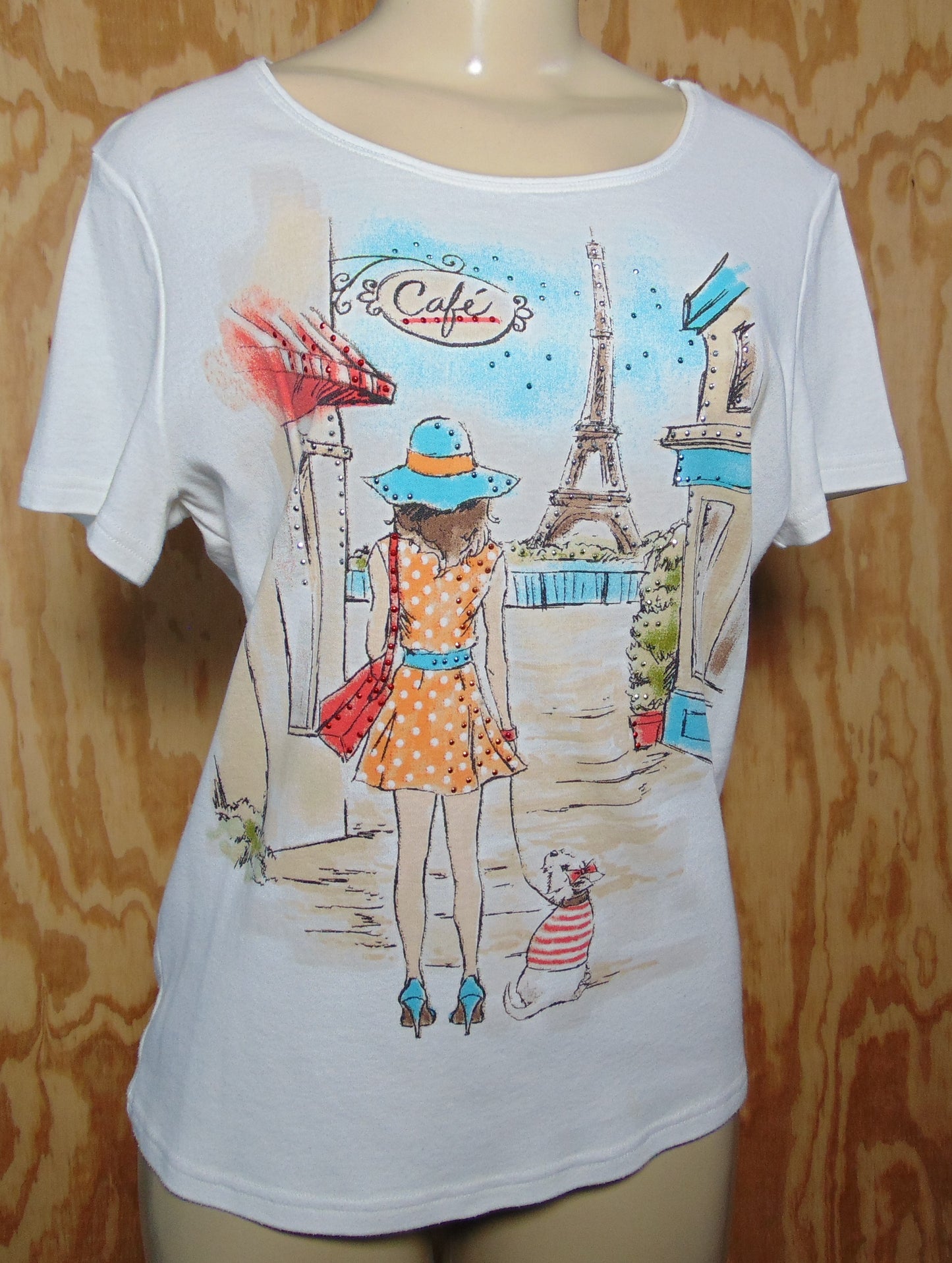 Karen Scott Graphic Multicolor T-Shirt Medium