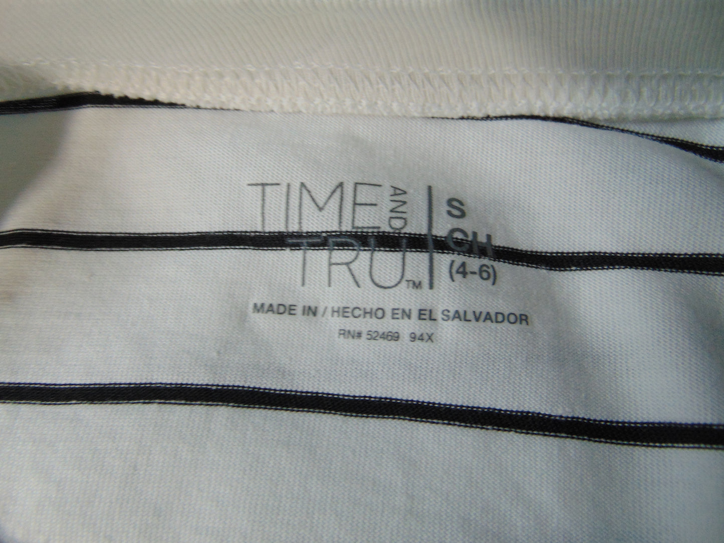 Time And Tru Stripe T-Shirt Short Sleeve Tank Medium